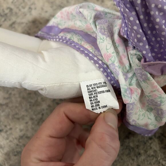 Vintage Simba My Love 90’s Baby Doll Open Close Eyes Blonde Purple Floral READ - Picture 6 of 12
